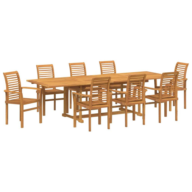 Have Spisebordssæt 9 stk. 280 x 100 x 75 cm Massiv Teaktræ