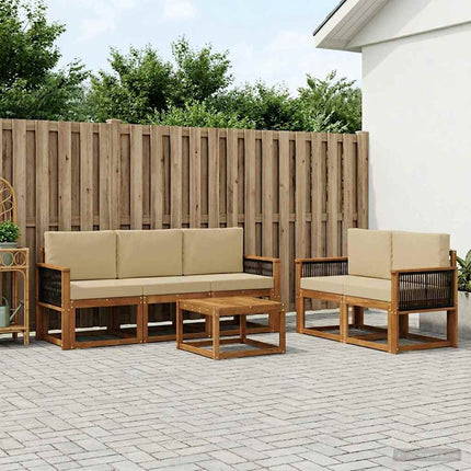 Udendørs sofagruppe med pude 6 pcs