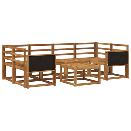 Udendørs sofagruppe 5 pcs Naturfarvet Massivt Akacietræ