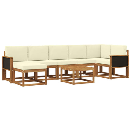 Udendørs sofagruppe med pude 8 pcs Naturlig og Fløde Polyester