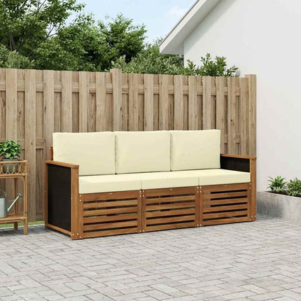 Sofasæt med pude 3 pcs Massivt Akacietræ