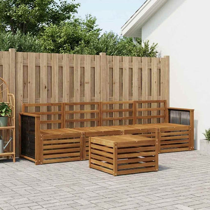 Udendørs sofagruppe 5 pcs Naturfarvet Massivt Akacietræ