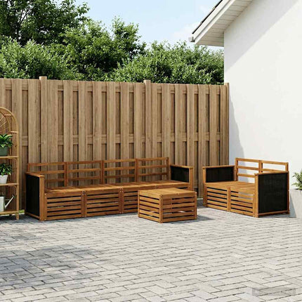 Udendørs sofagruppe 7 pcs Naturfarvet Massivt Akacietræ