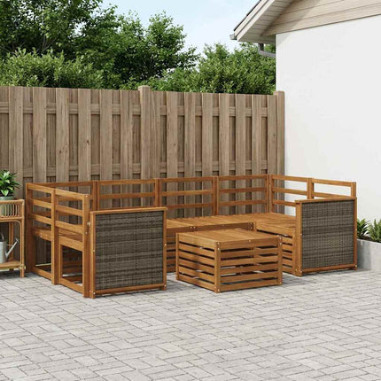 Udendørs sofagruppe 7 pcs Naturfarvet Massivt Akacietræ