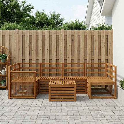 Udendørs sofagruppe 7 pcs Naturfarvet Massivt Akacietræ