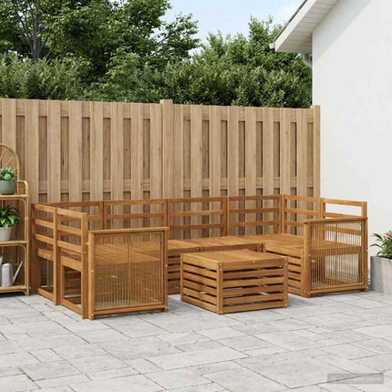 Udendørs sofagruppe 7 pcs Naturfarvet Massivt Akacietræ