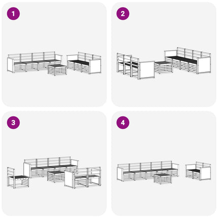Sofasæt 8 pcs Massivt Akacietræ