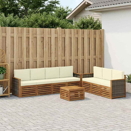 Sofasæt med pude 8 pcs Massivt Akacietræ