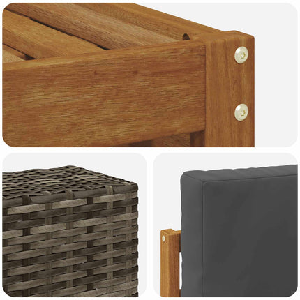 Udendørs sofagruppe med pude 8 pcs Naturlig og Antracit