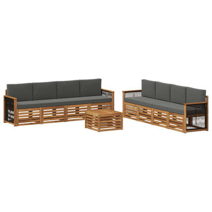 Sofasæt med pude 9 pcs Massivt Akacietræ