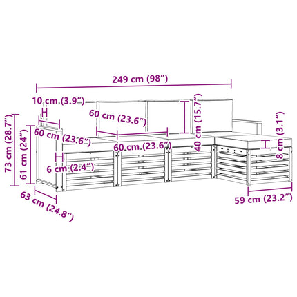 Udendørs sofagruppe med pude 5 pcs Naturlig og Beige