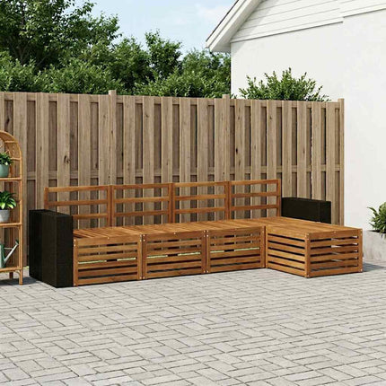 Udendørs sofagruppe 5 pcs Naturfarvet