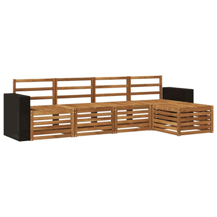 Udendørs sofagruppe 5 pcs Naturfarvet