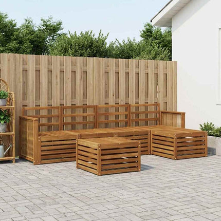 Udendørs sofagruppe 6 pcs Naturfarvet