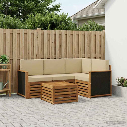 Udendørs sofagruppe 5 pcs Naturlig og Beige 59 x 59 x 37 cm