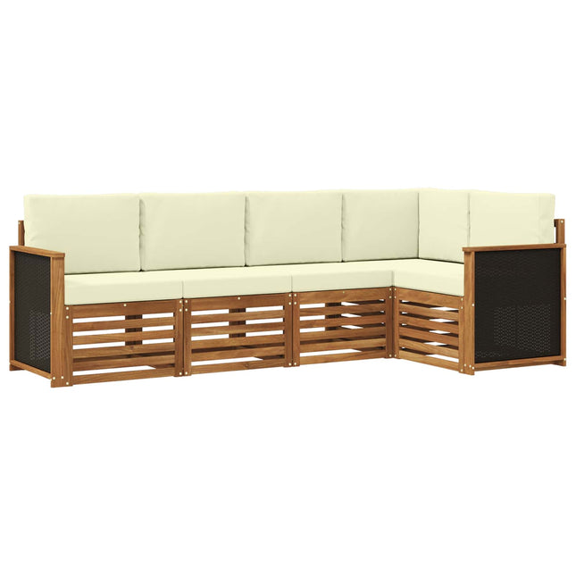 Sektionalsofa sæt med pude 4 pcs Naturlig og Fløde