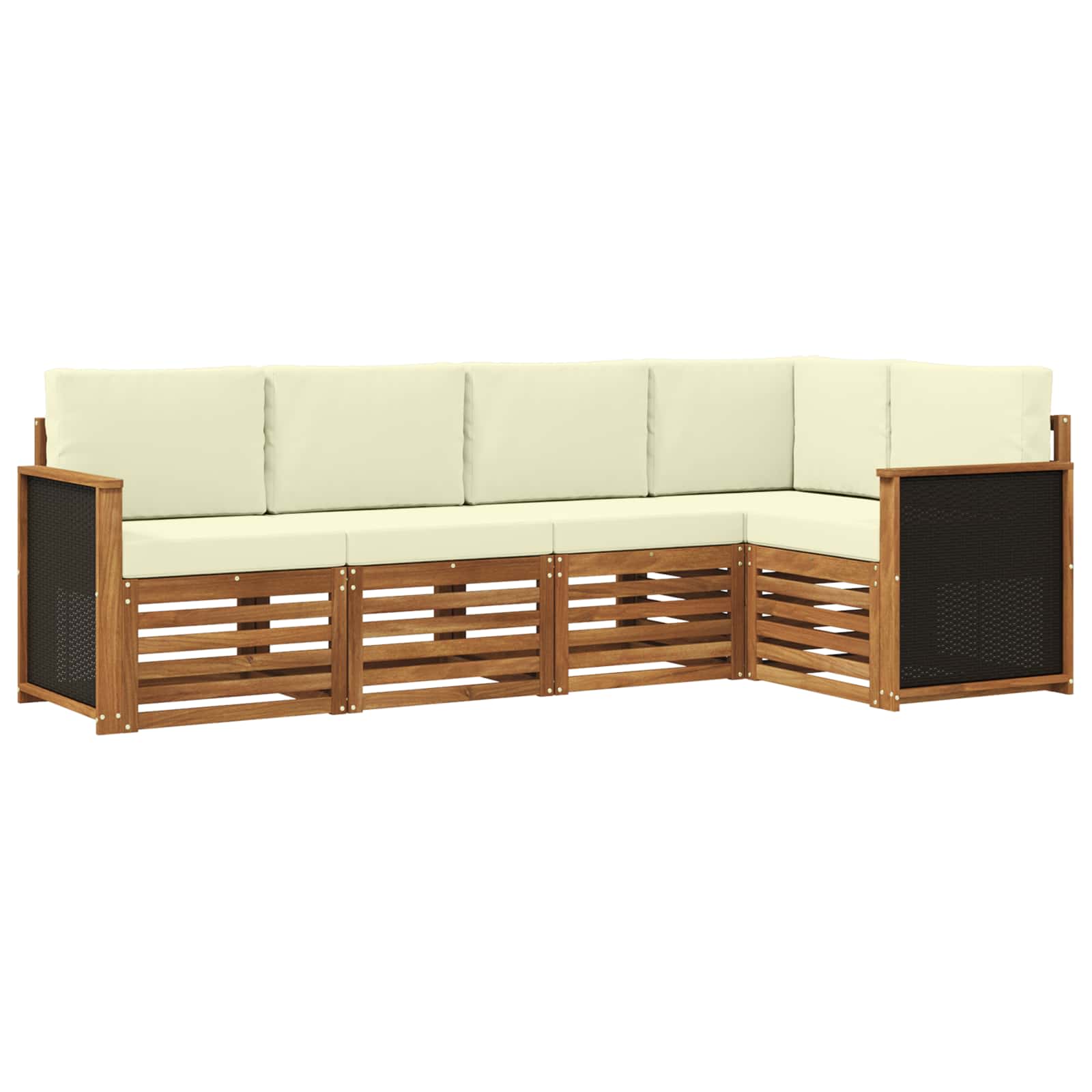 Sektionalsofa sæt med pude 4 pcs Naturlig og Fløde