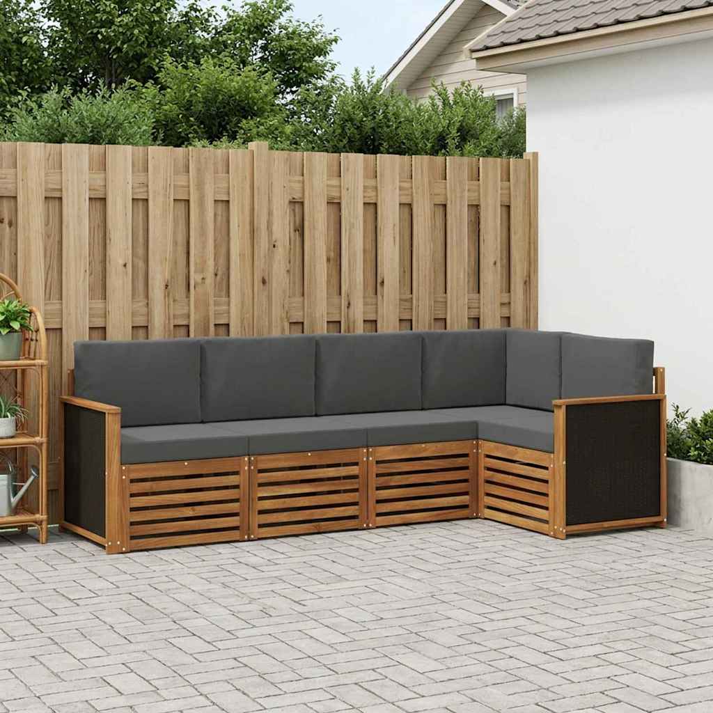 Sektionalsofa sæt med pude 4 pcs Naturlig og Antracit