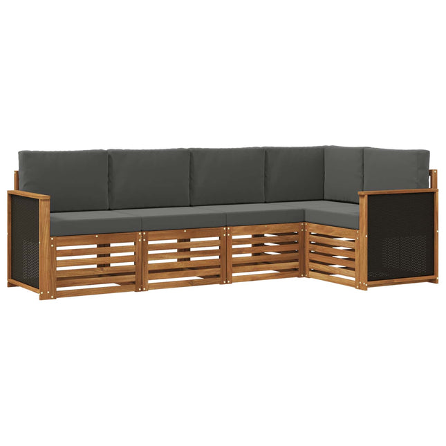 Sektionalsofa sæt med pude 4 pcs Naturlig og Antracit