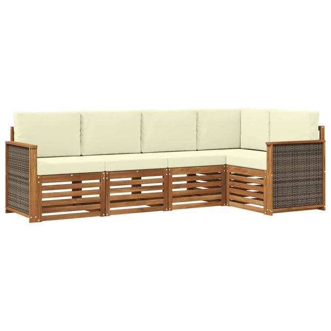 Sektionalsofa sæt med pude 4 pcs Naturlig og Fløde