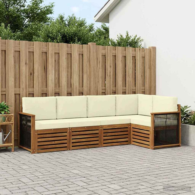 Sektionalsofa sæt med pude 4 pcs Naturlig og Fløde