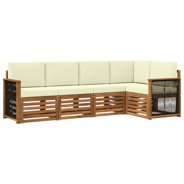 Sektionalsofa sæt med pude 4 pcs Naturlig og Fløde