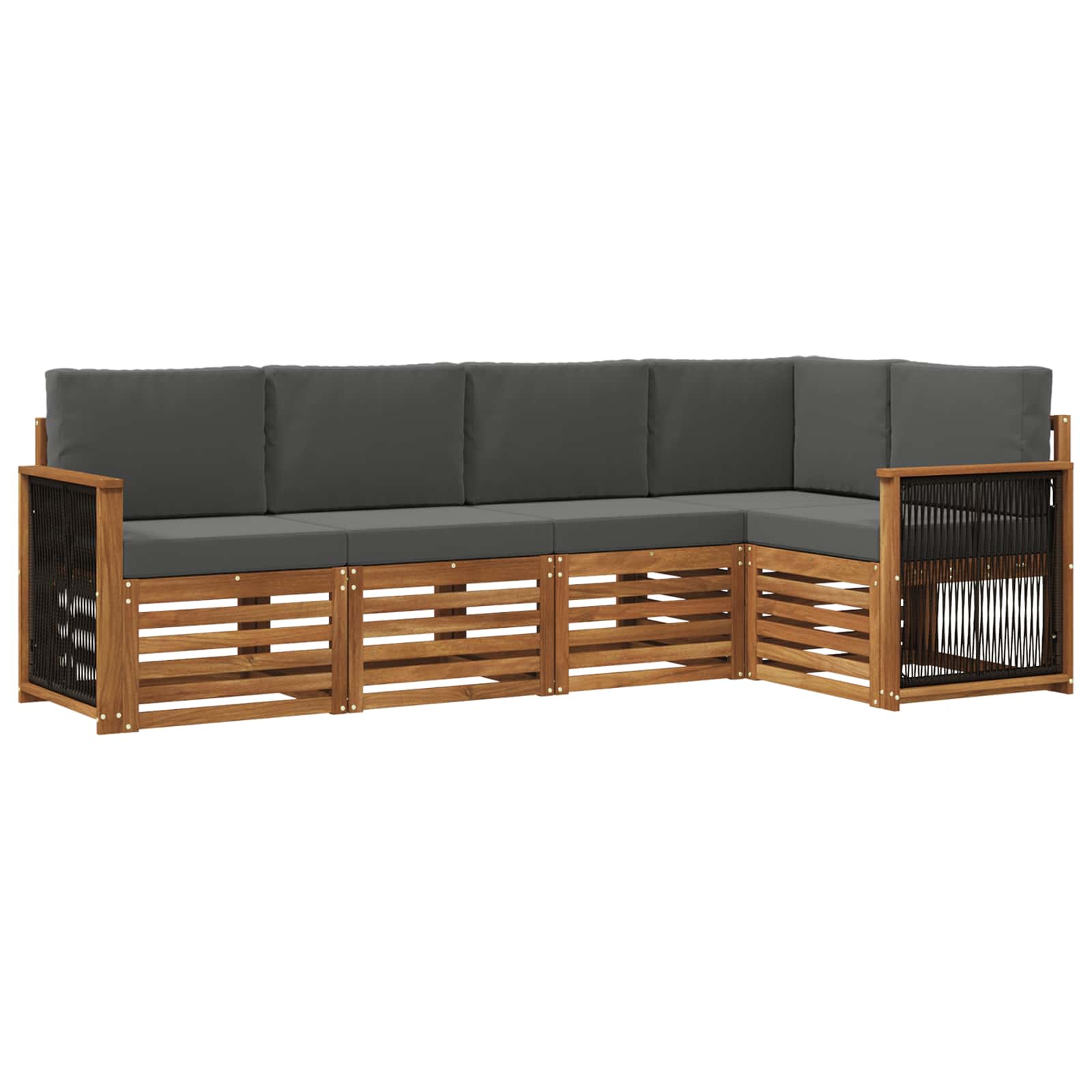 Sektionalsofa sæt med pude 4 pcs Naturlig og Antracit