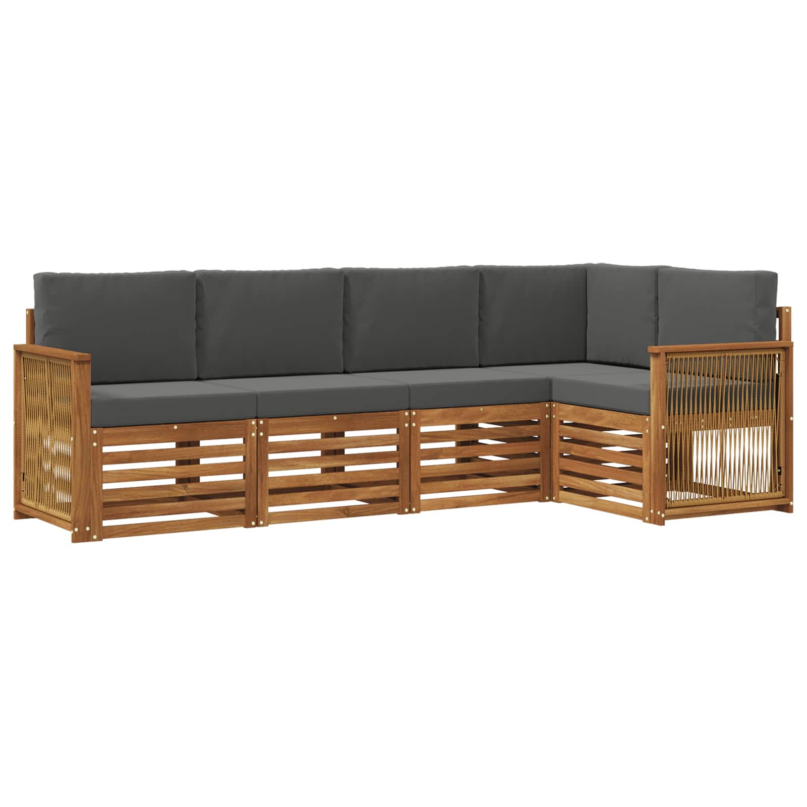 Sektionalsofa sæt med pude 4 pcs Naturlig og Antracit