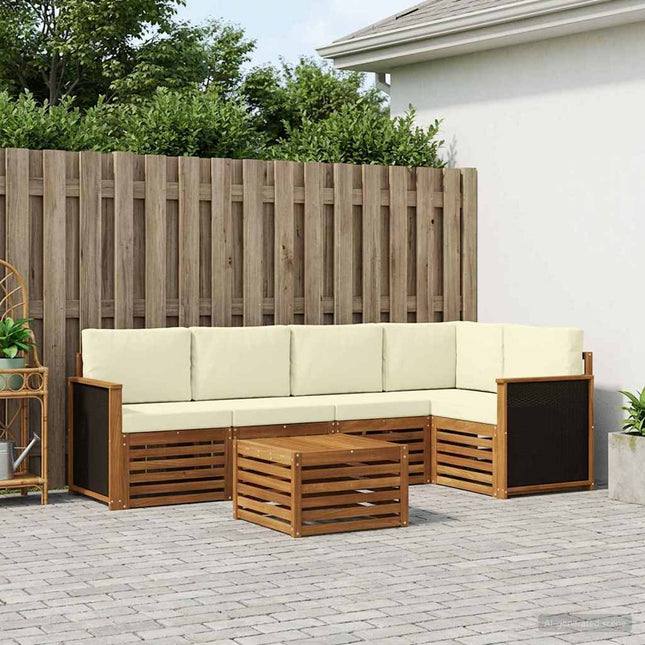 Sektionalsofa sæt med pude 5 pcs Naturlig og Fløde