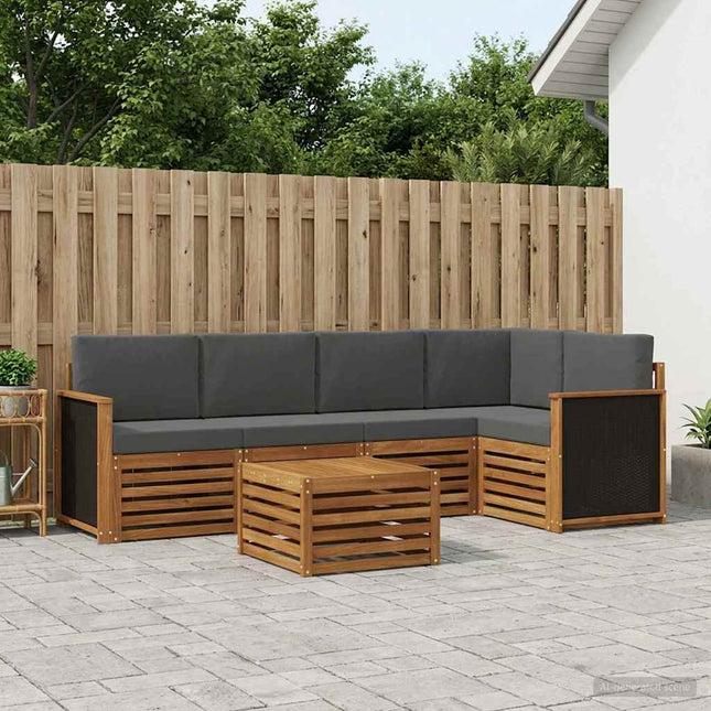 Sektionalsofa sæt med pude 5 pcs Naturlig og Antracit