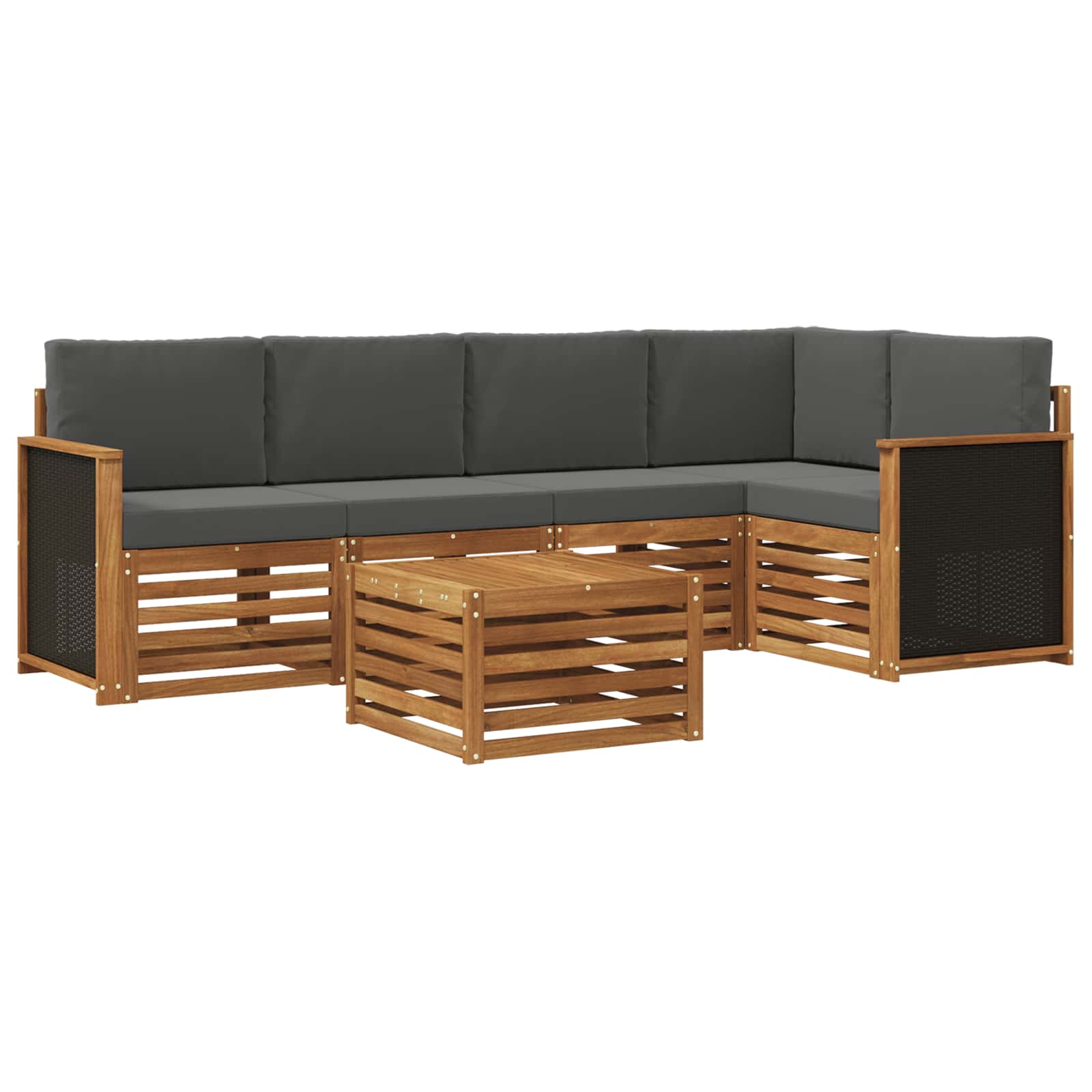 Sektionalsofa sæt med pude 5 pcs Naturlig og Antracit