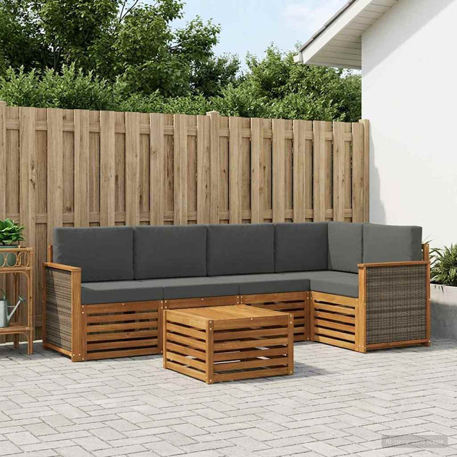 Sektionalsofa sæt med pude 5 pcs Naturlig og Antracit