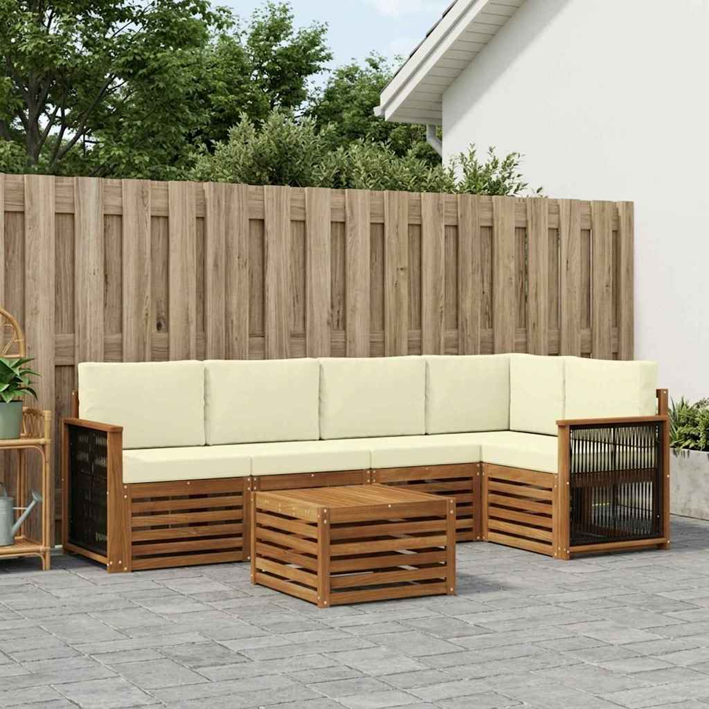 Sektionalsofa sæt med pude 5 pcs Naturlig og Fløde