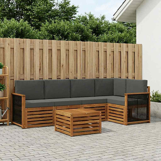 Sektionalsofa sæt med pude 5 pcs Naturlig og Antracit