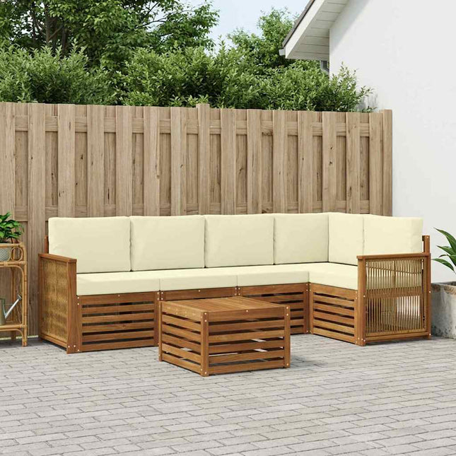 Sektionalsofa sæt med pude 5 pcs Naturlig og Fløde