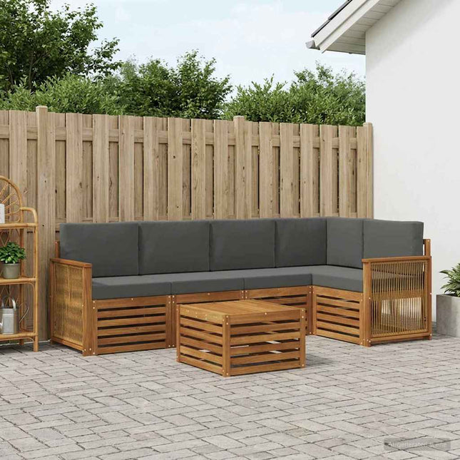 Sektionalsofa sæt med pude 5 pcs Naturlig og Antracit