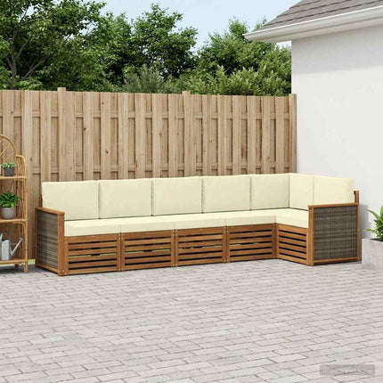 Sektionalsofa sæt med pude 5 pcs Naturlig og Fløde