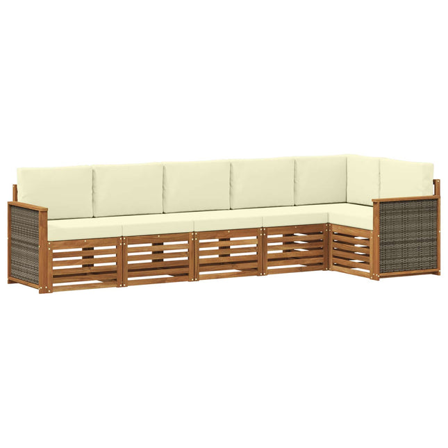 Sektionalsofa sæt med pude 5 pcs Naturlig og Fløde