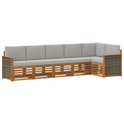Sektionalsofa sæt med pude 5 pcs Naturfarvet og lysegrå
