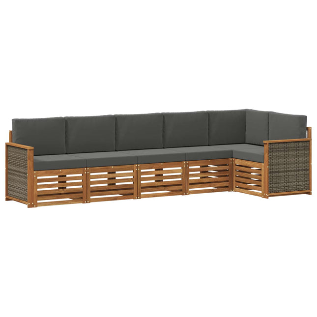 Sektionalsofa sæt med pude 5 pcs Naturlig og Antracit