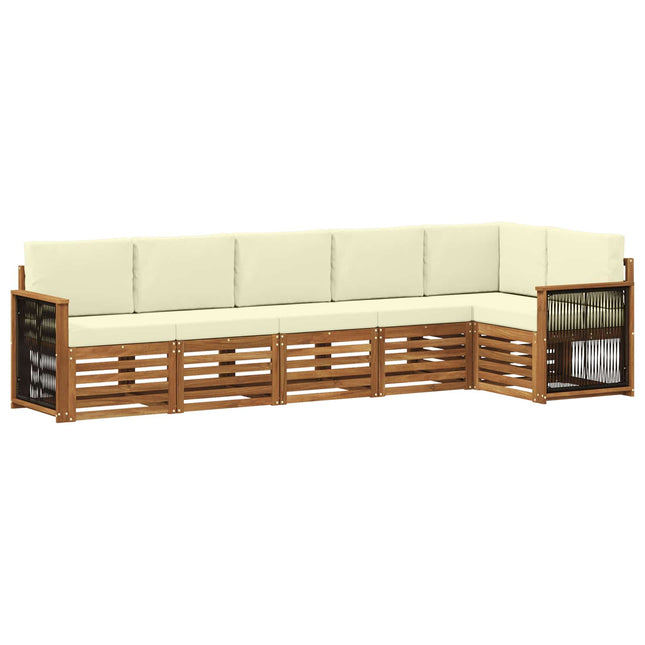 Sektionalsofa sæt med pude 5 pcs Naturlig og Fløde