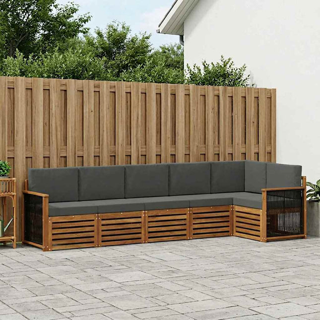 Sektionalsofa sæt med pude 5 pcs Naturlig og Antracit