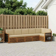 Sektionalsofa sæt 5 pcs Naturfarvet Soli Akacietræ og polyester