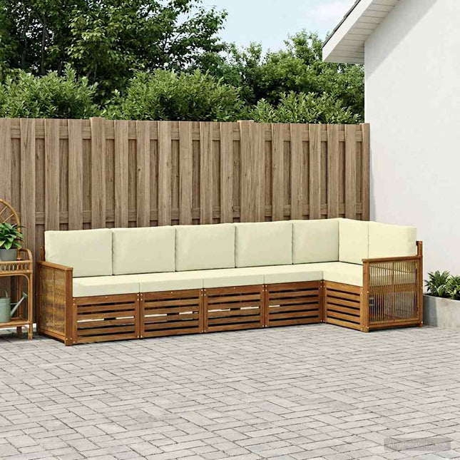 Sektionalsofa sæt med pude 5 pcs Naturlig og Fløde