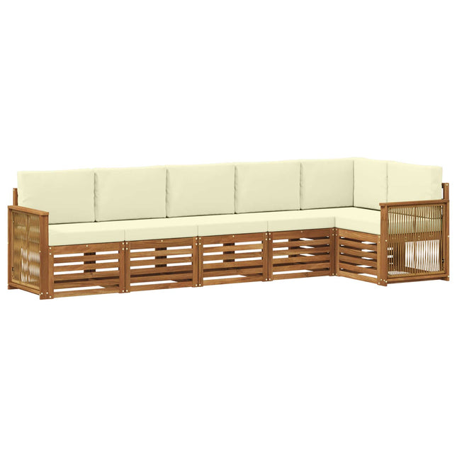 Sektionalsofa sæt med pude 5 pcs Naturlig og Fløde