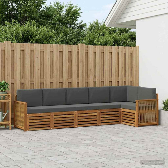 Sektionalsofa sæt med pude 5 pcs Naturlig og Antracit