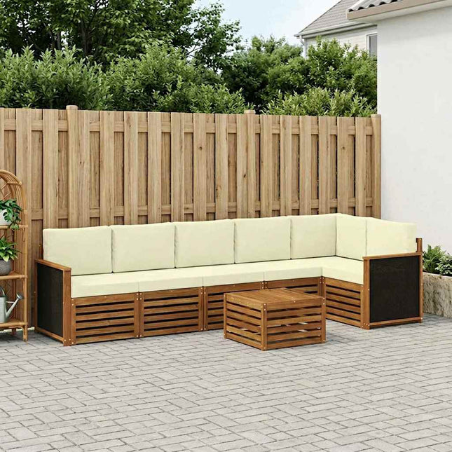 Sektionalsofa sæt med pude 6 pcs Naturlig og Fløde