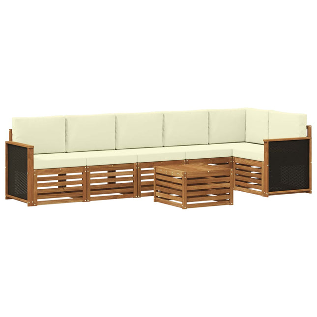 Sektionalsofa sæt med pude 6 pcs Naturlig og Fløde