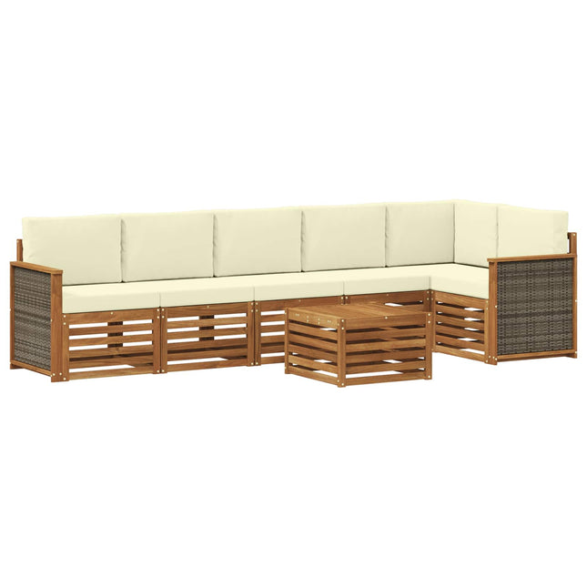 Sektionalsofa sæt med pude 6 pcs Naturlig og Fløde