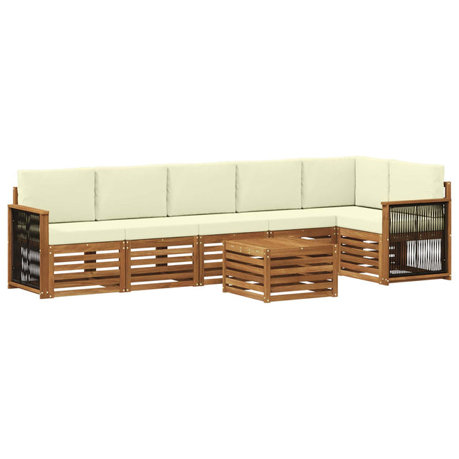 Sektionalsofa sæt med pude 6 pcs Naturlig og Fløde